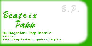 beatrix papp business card